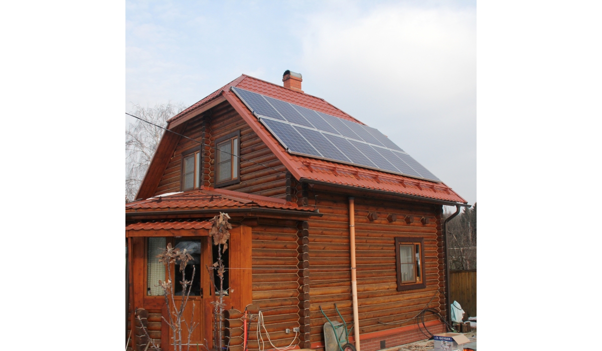Сетевая солнечная электростанция для дома P=3 кВт, Солнечная батарея 12*250Вт. До 23кВт*ч/сутки